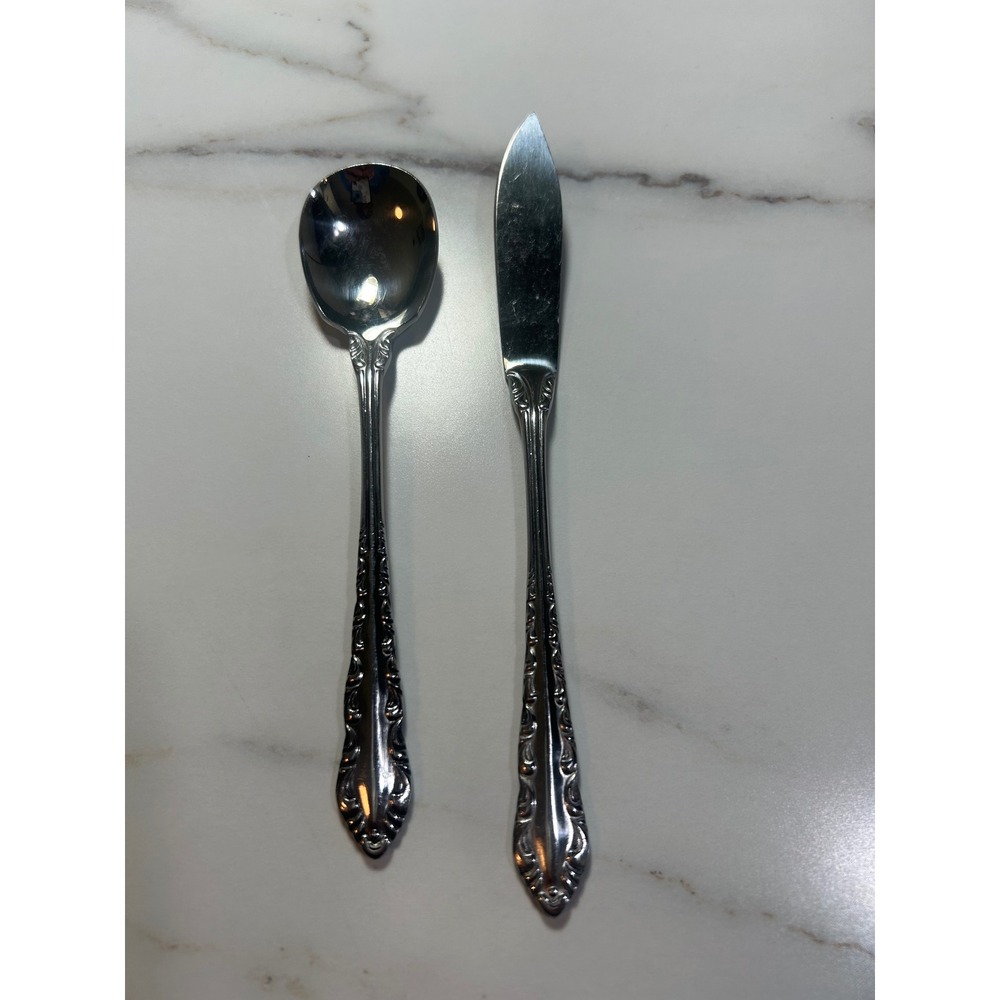 National Stainless Wildwood Flatware‎ Soup Spoon and Butter Spreader Set Japan